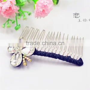 Wedding Bridal Crystal Rhinestone Flower Glass Stone Hairpin Diamante Hair Clip Comb thumbnail-5