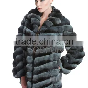 QD23121 Wholesale Retail 2013 Lady High Quality Chinchilla Warm Coat Plus Size Overcoat thumbnail-1