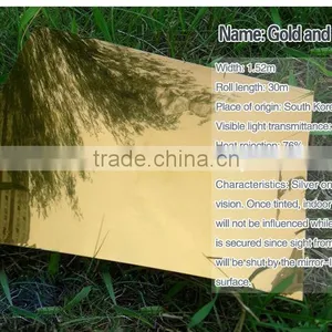 Privacy Self Adhesive Reflective Solar Gold Window Film for Building thumbnail-6