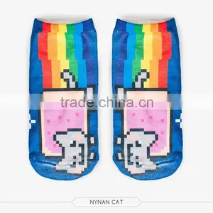 Outdoor Ankle White Monkey High Quality 3d Digital Full Print Colorful Ankle Socks Sports Unisex Custom Hot Sale Stretch Spandex thumbnail-3