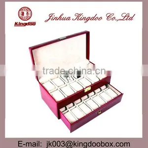 Jinhua Supplier Large Wooden MDF PU Leather Watch Box With Drawer thumbnail-2