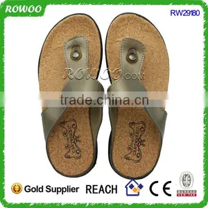 RW29180 Fashion T Straps Cork Sole Slip On Sandals thumbnail-2