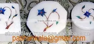Inlay Marble Boxes, Marble Inlay Decorative Box, Marble Inlay Jewellery Boxes thumbnail-1