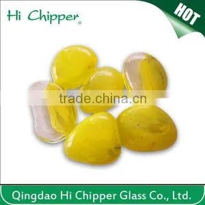 Yellow Decorative Glass Pebble Gems for Fire Pit thumbnail-1