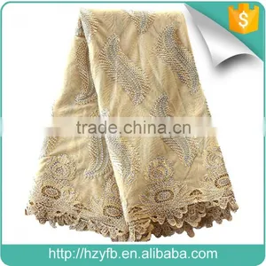 New Arrival French Lace Fabric 2016 for Wedding / Mesh Lace Fabric With Stones / African French Lace for Evening Dress thumbnail-6