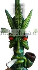 Figurine Shaped Hand Crafted Smoking Pipes - Green Leafman thumbnail-1