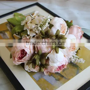 High Quality Artificial Flowers Vintage Peony Silk Flower Single Artificial Peony Wedding Flowers thumbnail-6