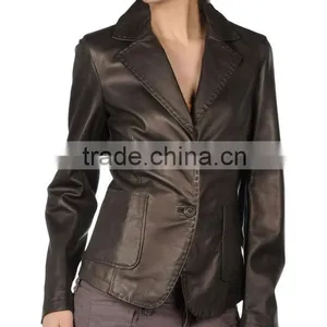 Jacket Leather Yellow Italian Leather Jacket Women,Italian Soft Genuine Lambskin Leather Slim Fit Asymmetrical Women Jacket Colo thumbnail-1