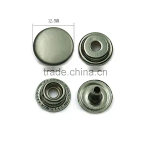Custom Logo Zinc Alloy 15mm Flat Plating Technics Metal Press Snap Button for Bags Quality Choice thumbnail-6