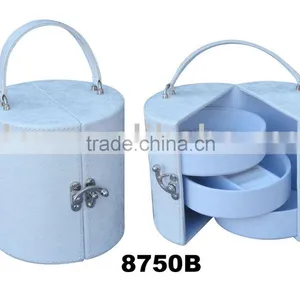 White Round Jewelry Box With Drawer From CN thumbnail-1