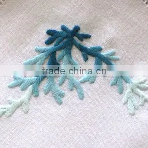 Hand Hemstitched Napkin, Embroidered Napkin, Embroidery Napkin, White Cotton Napkin, 100% Cotton Napkin thumbnail-1