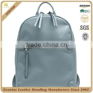 CSS1500-001 Ladies Simple Pebbled Cow Leather 100 % Genuine Leather Backpack thumbnail-1