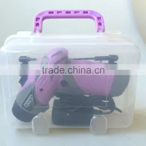 3.6Volt/4.8Volt Best Selling Pink Color Woman Cordless Screwdriver With 18pcs Bits in Plastic Carry Case thumbnail-1