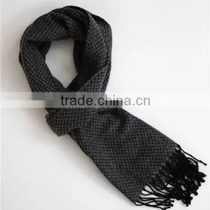 Black and Grey Wool Scarf thumbnail-3