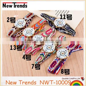 Best Selling DIY Weaved Peacock Wrist Bracelet Watch With Multi-color Cord thumbnail-2