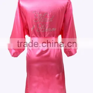 Wholesale Women Satin Kimono Bridesmaid Bath Robes thumbnail-4