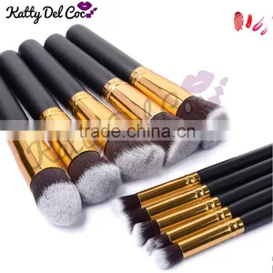 Cosmetics Brush Wholesale 10pcs Gold Alumium Luxury Best Quality Professional Makeup Brush Set thumbnail-4