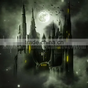 a Castle in the Halloween Night Led Light Canvas thumbnail-1