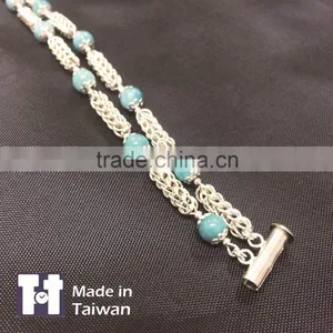 New Design Double Layer Manual 925 Sterling Silver Bracelet thumbnail-4
