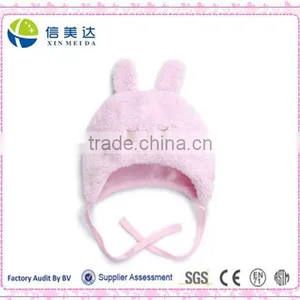 Cute Pink Baby Rabbit Earmuffs Plush Cap thumbnail-1