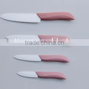 New Design Ceramic Knife Pink Color Handle Soft Touch Handle Ultra Sharp Blade thumbnail-1