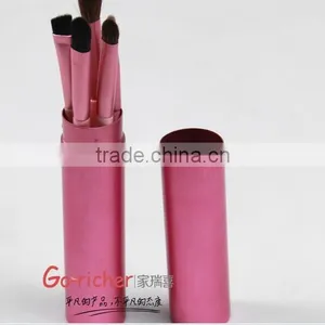 5pcs Metallic Cylinder Make up Brush Simple Beautiful Durable Facial Brush Women's Private Cosmetic Brush Set thumbnail-3