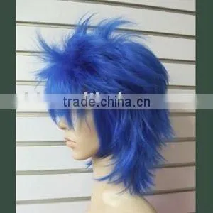 Blue Short Men Synthetic Hair Cosplay Wig thumbnail-1