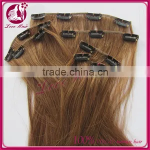 High Quality Wholesale Price 100% Indian Hair Clips In Weft Hair Extensions thumbnail-4