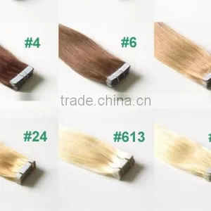 Double Machine Weft Vigin Hair Unprocessed Brazilian Hair pu Tape Hair thumbnail-6