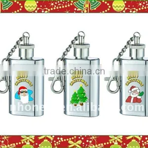 1oz Stainless Steel Mini Hip Flask Keychain thumbnail-1
