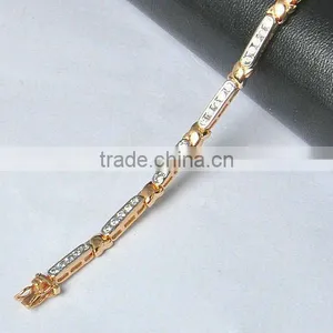 Hot Selling Two Tone Plated Zircon Tennis Bracelet thumbnail-1