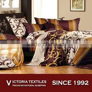 Orange Color Reactive Printed Bed in Bag Bed Cover Set thumbnail-1
