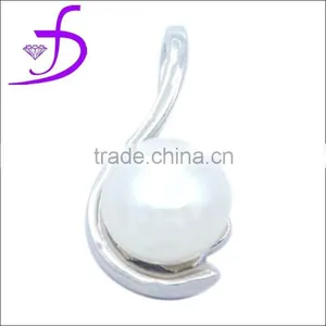 925 Sterling Silver Jewelry Wholesale Single Pearl Pendant Necklace thumbnail-1