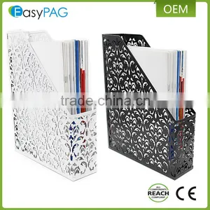 Wholesale Embossing 1 Compartment Wrought Iron Office Desk File Magazine Rack thumbnail-1