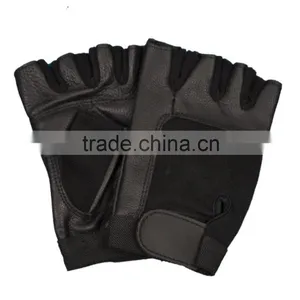 Weight Lifting Leather Padded Gloves, Training Gym Exercise Gloves thumbnail-1