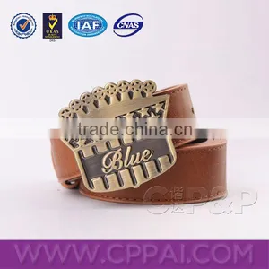 2016 Guangzhou Top Hot Brown Leather Belt With Many Stars Down Crown Shape Buckle thumbnail-1