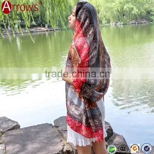 Cotton Voile Stole Shawls and Scarves Printed Check Patterns thumbnail-1