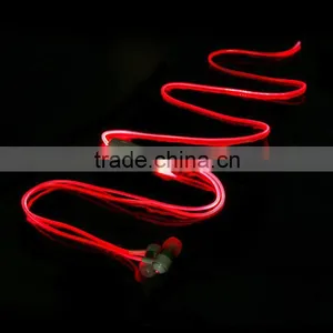 Sport Earphone 3.5mm In-ear Stereo Phone Headset Luminous Glow Earphone Headphone Handsfree With Mic thumbnail-6