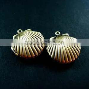20x22MM Antiqued Bronze Brass Shell Photo Locket Pendant Charm DIY Supplies 1191029 thumbnail-1