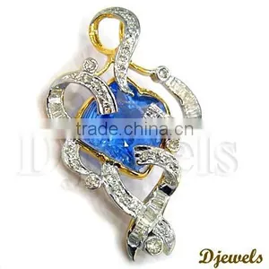 Diamond Gold Pendant Set,Diamond Jewelry,Ladies Diamond Jewelry thumbnail-1
