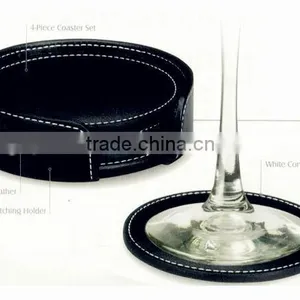 Black Leather Drink/tea Coasters thumbnail-1