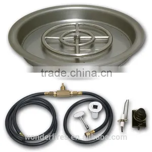 Stainless Round Drop In Pan W/ Fire Ring Propane And Natural Gas Installation Kit (19" and 25") thumbnail-5