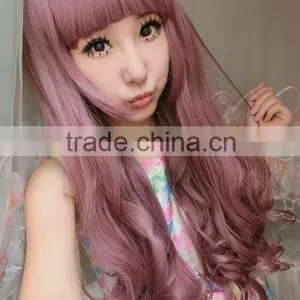 New Lolita Harajuku Mixed Colors Curly Wavy Long Hair Anime Cosplay Full Wig thumbnail-3