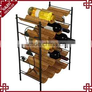 Latest 5 Levels Design Metal & Wicker Craft Display Used Wine Rack thumbnail-2