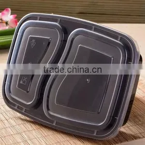 New Arrival Takeaway Plastic Fast Food Disposable Compartment Lunch Box thumbnail-3