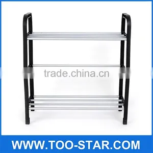 Popular Combination Environmental Plastic Home 4 Tier Shoes Rack Shelf Storage Organizer Metal Pipe Stand Holder Shelves thumbnail-1