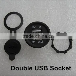 Car/motorcycle/snowmobile Panel Dual USB Socket 5V thumbnail-3