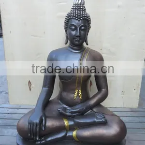 Fiberstone Golden Coat Standing Buddha Staute thumbnail-3