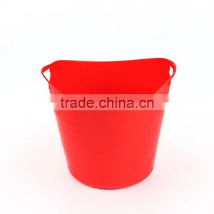 Multifunctional 2 Color Cheap Plastic Double Handle Bucket for Beer or Sundries Storage thumbnail-1
