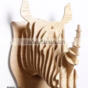 Modern Overmantel Decoration Rhino Head Wall Decor thumbnail-1